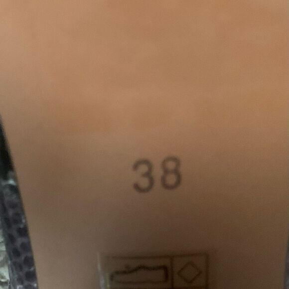 TopShop Brown Embellished Snakeskin Print Block Heel Sandals Size 38 - Picture 14 of 14